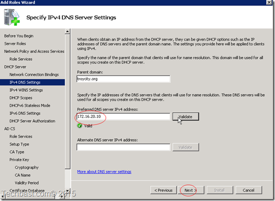 DNS Server setting