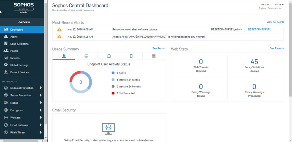 home sophos login