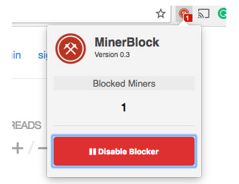 Miner Blocker - Block Coin Miners for Google Chrome - Extension Download