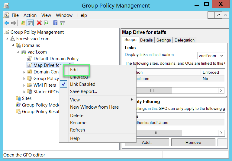 group policy mapped drives