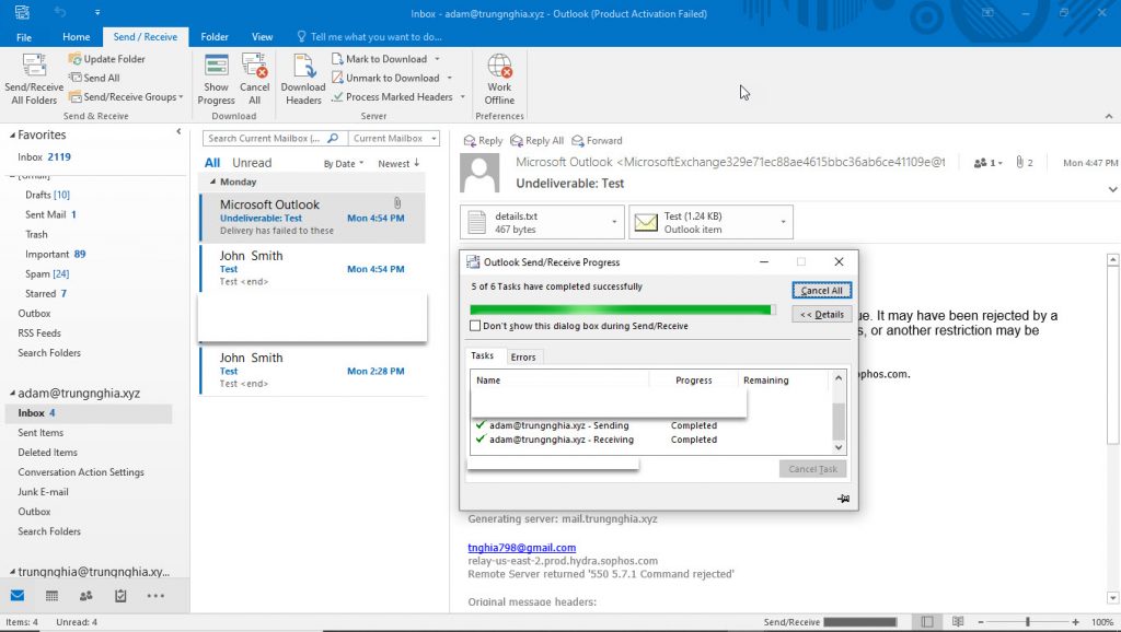 change cached exchange mode outlook 2016 sync time