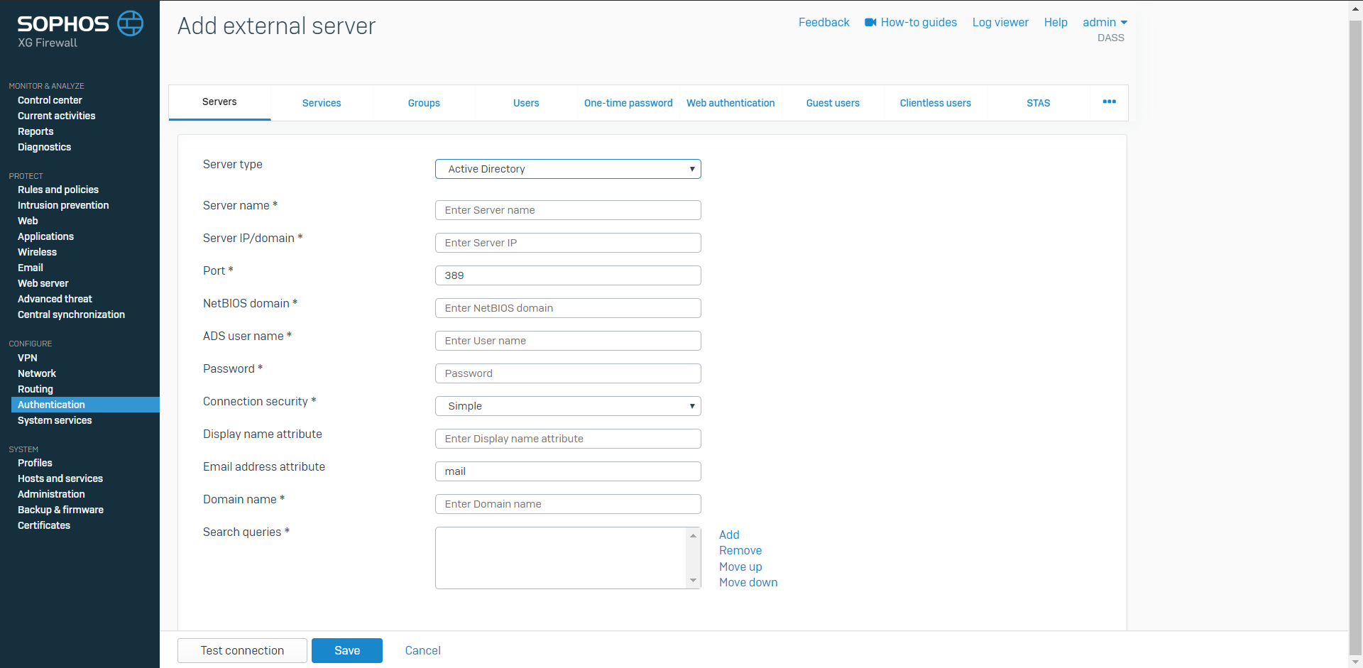 Sophos XG: How To Authentication User Domain Using STAS On AD And ...